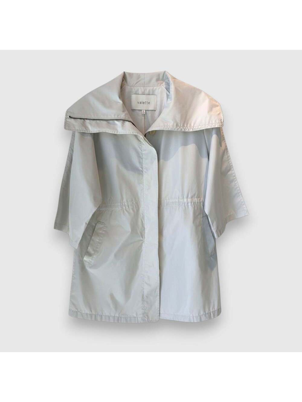 Valette Ivory Funnel Neck Windbreaker—Size M